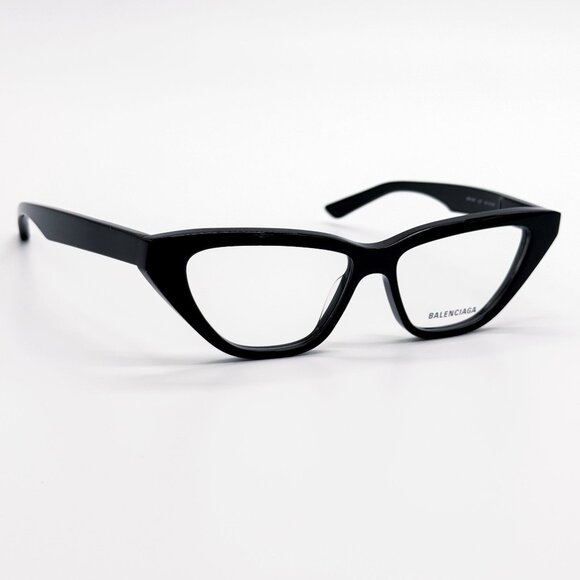 NEW BALENCIAGA EYEGLASSES BB0128O 001 CAT EYE BLACK WOMEN EYEWEAR BALENCIAGA - Picture 1 of 9